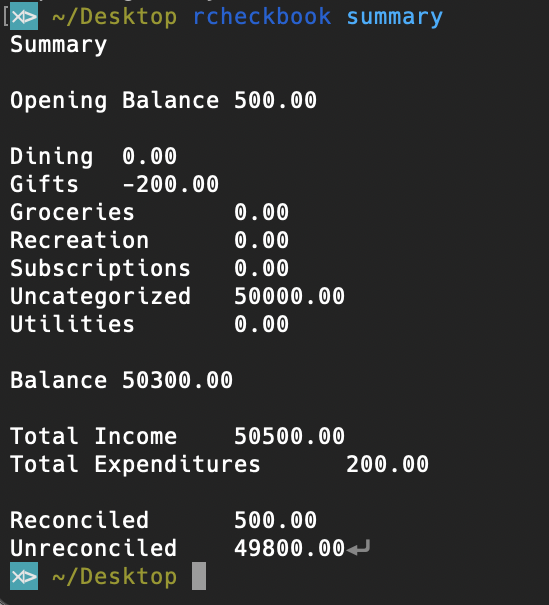a preview of of a minimal summary would be.